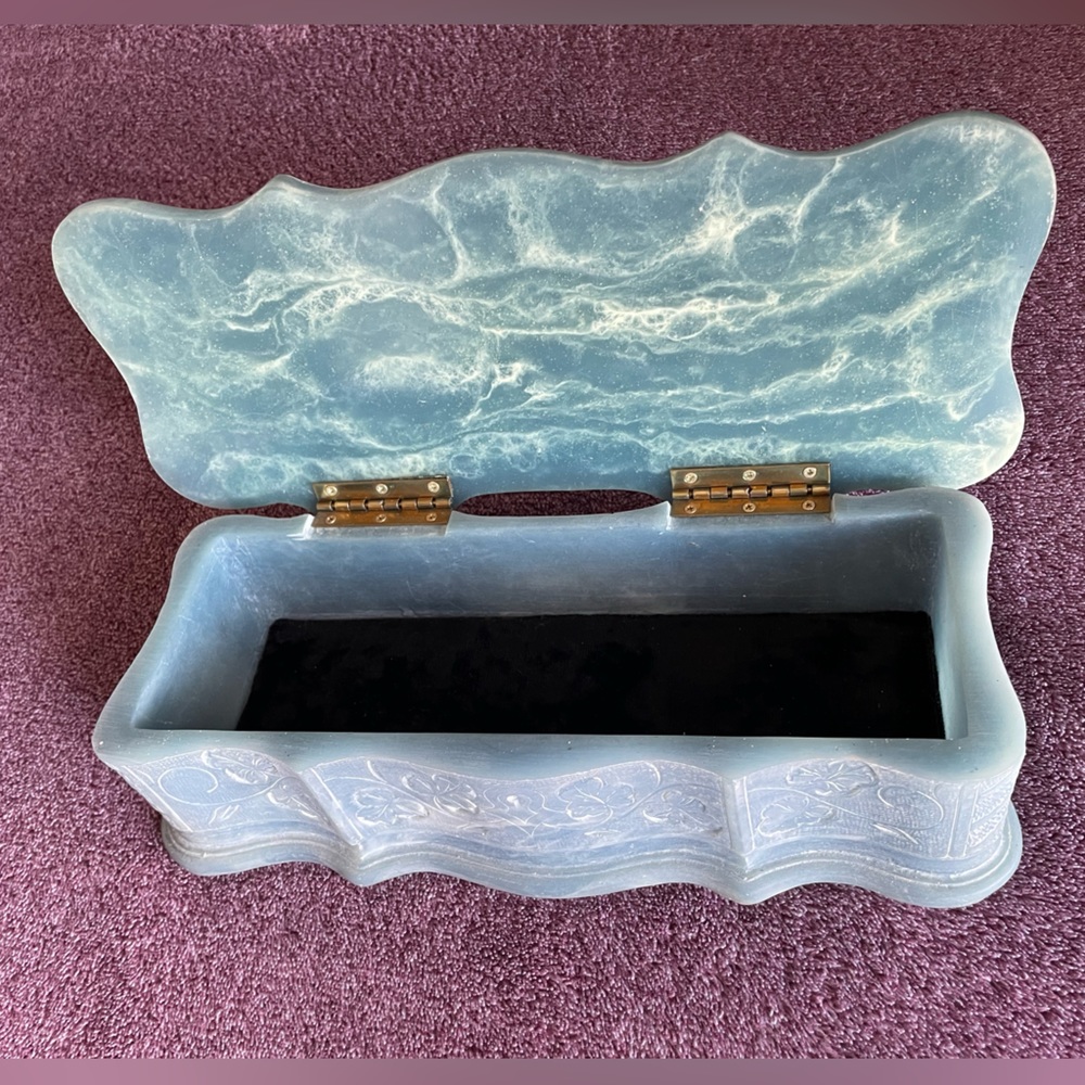 Rare Mint BLUE INCOLAY BOX - Picture 4 of 7